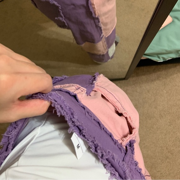 Pink purple white patchwork pants! Main character vibes. - Picture 7 of 14
